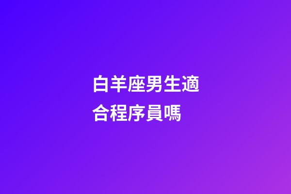 白羊座男生適合程序員嗎