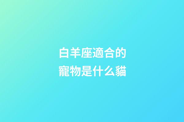白羊座適合的寵物是什么貓-第1張-星座運(yùn)勢(shì)-玄機(jī)派