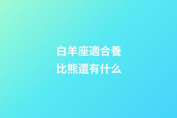 白羊座適合養比熊還有什么-第1張-星座運勢-玄機派