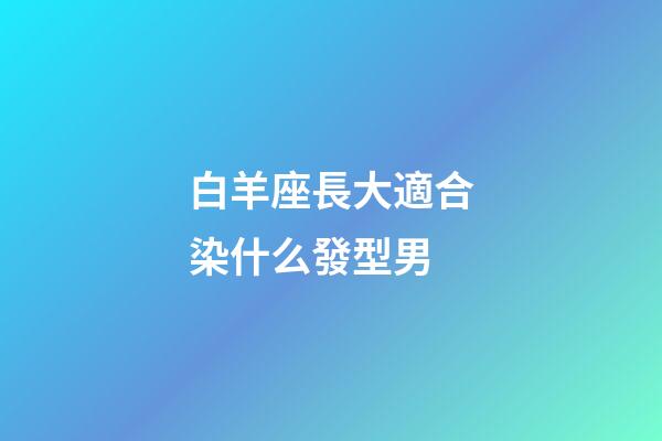 白羊座長大適合染什么發型男-第1張-星座運勢-玄機派
