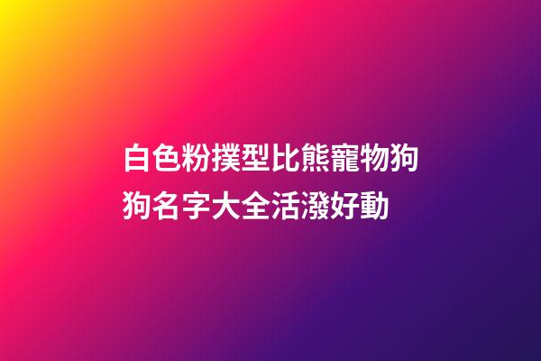 白色粉撲型比熊寵物狗狗名字大全活潑好動