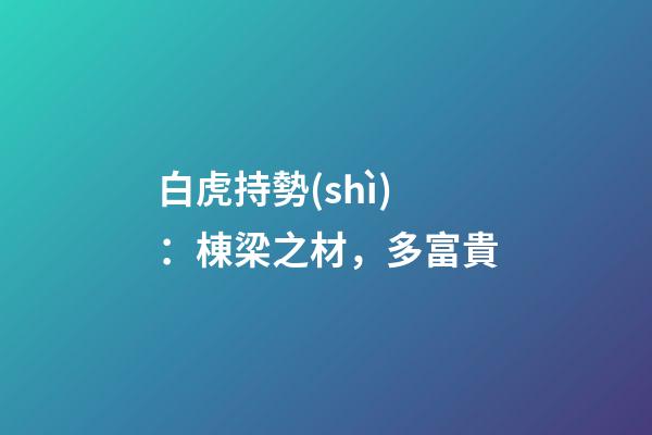 白虎持勢(shì)：棟梁之材，多富貴