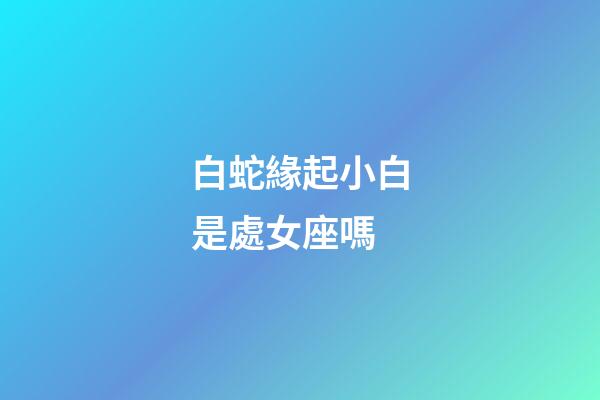 白蛇緣起小白是處女座嗎-第1張-星座運(yùn)勢(shì)-玄機(jī)派
