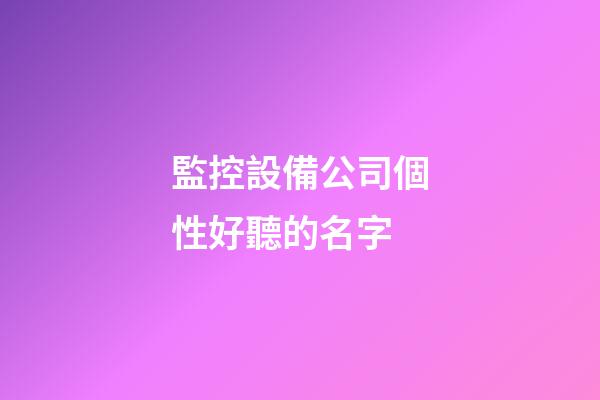 監控設備公司個性好聽的名字