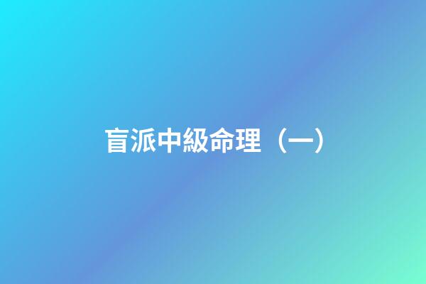 盲派中級命理（一）
