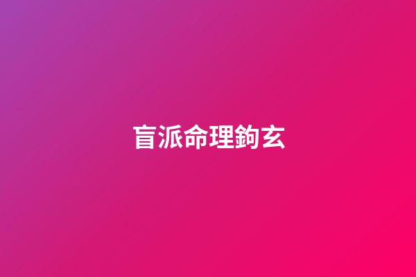 盲派命理鉤玄