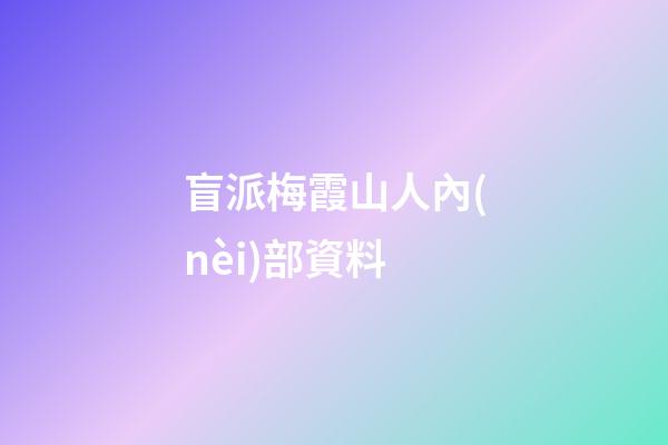 盲派梅霞山人內(nèi)部資料