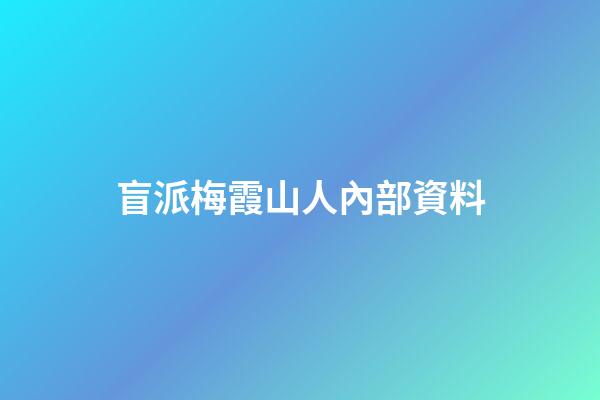 盲派梅霞山人內部資料