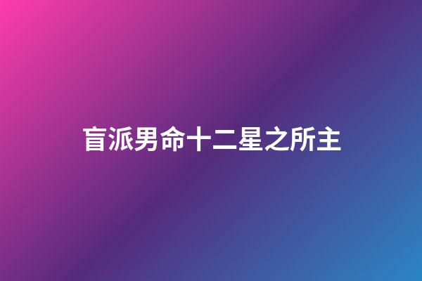 盲派男命十二星之所主