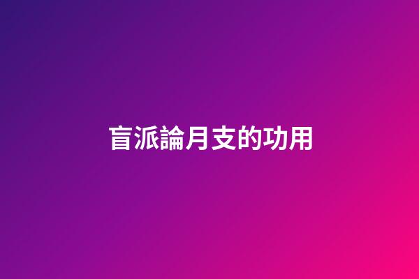 盲派論月支的功用