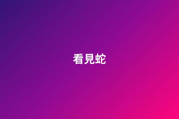 看見蛇（晚上見到蛇好不好）