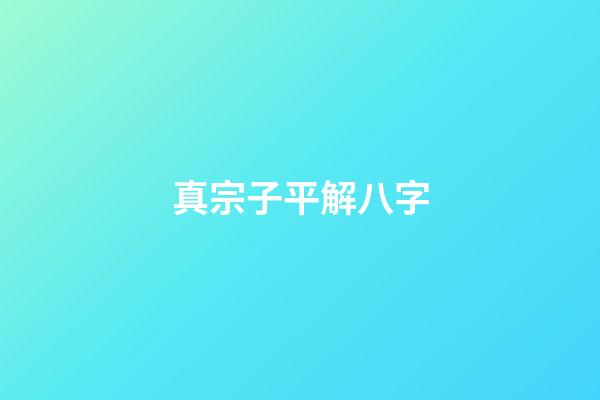 真宗子平解八字