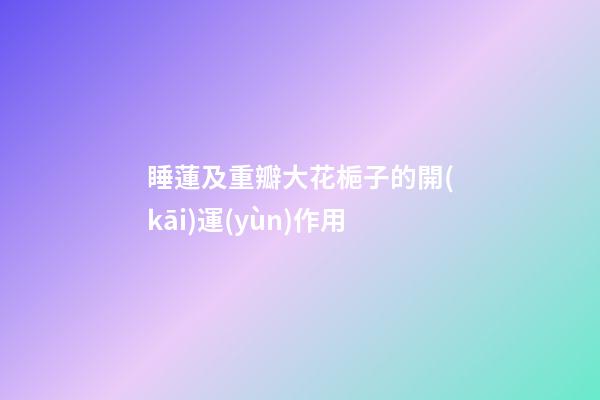睡蓮及重瓣大花梔子的開(kāi)運(yùn)作用