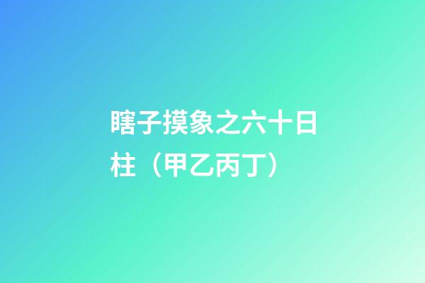 瞎子摸象之六十日柱（甲乙丙丁）