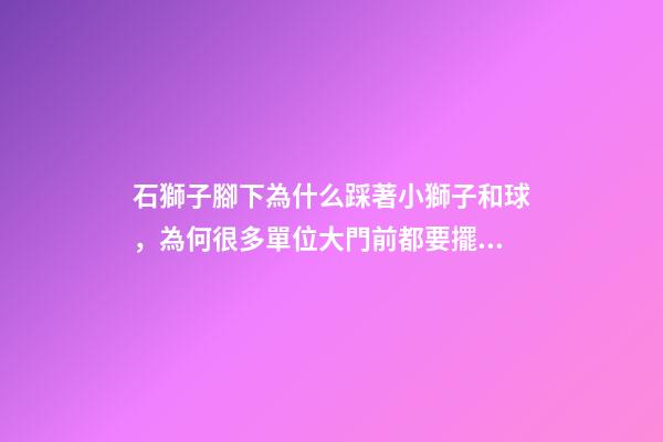 石獅子腳下為什么踩著小獅子和球，為何很多單位大門前都要擺一對石獅子-第1張-觀點-玄機派