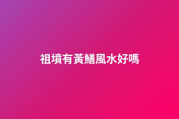 祖墳有黃鱔風水好嗎