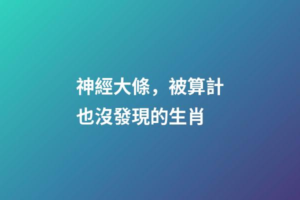 神經大條，被算計也沒發現的生肖