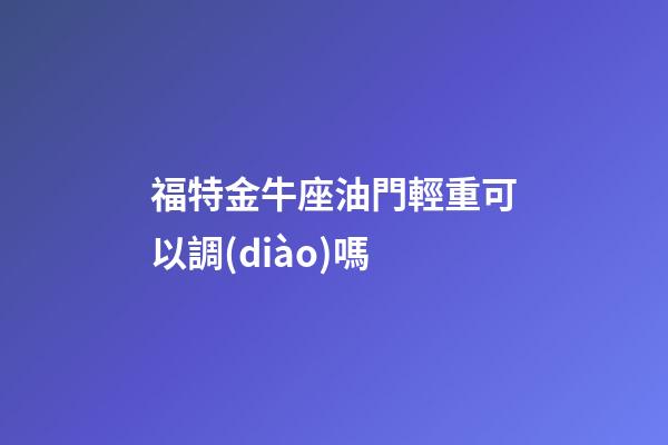 福特金牛座油門輕重可以調(diào)嗎-第1張-星座運(yùn)勢(shì)-玄機(jī)派