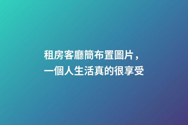租房客廳簡布置圖片，一個人生活真的很享受-第1張-觀點(diǎn)-玄機(jī)派