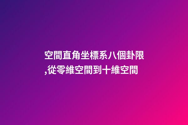 空間直角坐標系八個卦限,從零維空間到十維空間-第1張-觀點-玄機派