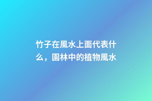 竹子在風水上面代表什么，園林中的植物風水-第1張-觀點-玄機派