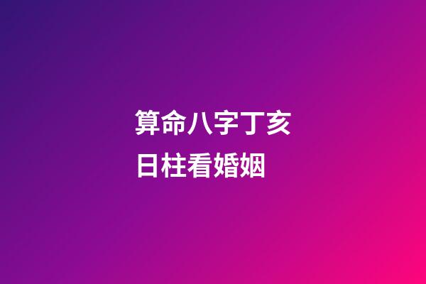 算命八字丁亥日柱看婚姻