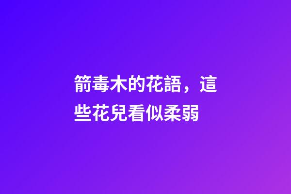 箭毒木的花語，這些花兒看似柔弱-第1張-觀點-玄機派