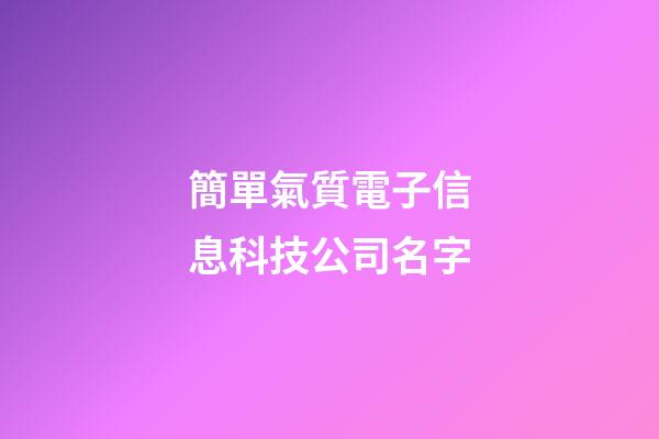 簡單氣質電子信息科技公司名字-第1張-公司起名-玄機派