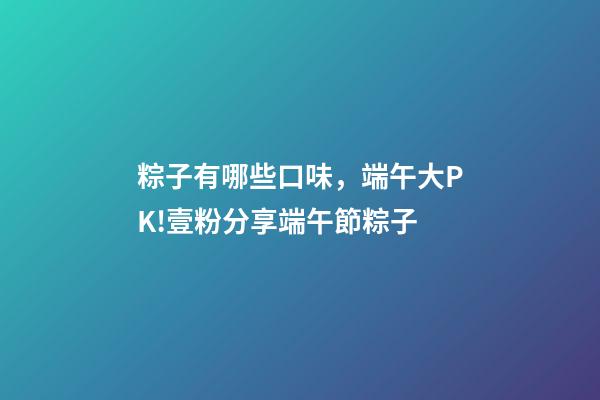 粽子有哪些口味，端午大PK!壹粉分享端午節粽子-第1張-觀點-玄機派