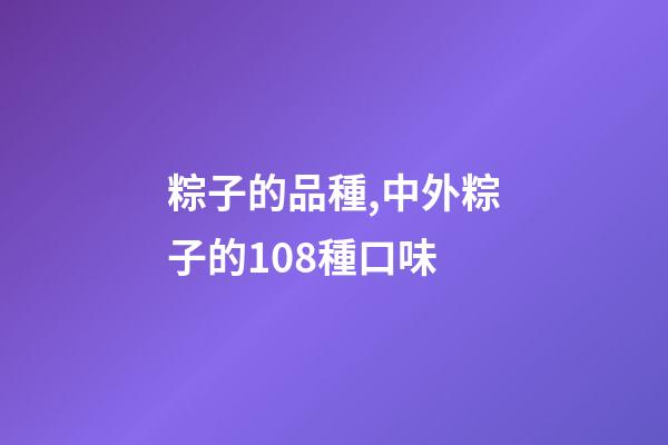 粽子的品種,中外粽子的108種口味-第1張-觀點-玄機派