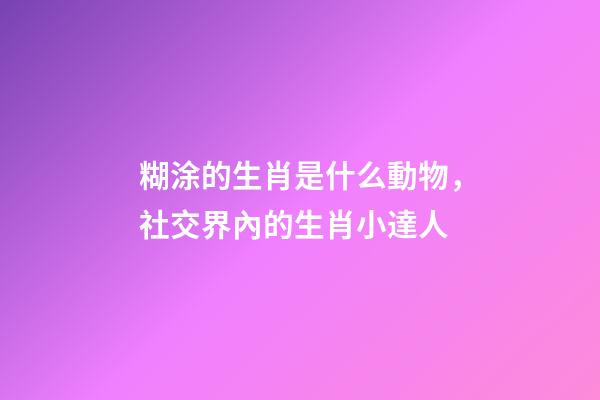 糊涂的生肖是什么動物，社交界內的生肖小達人-第1張-觀點-玄機派