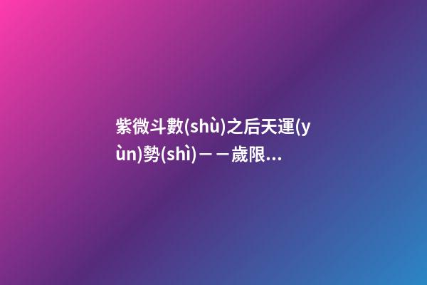 紫微斗數(shù)之后天運(yùn)勢(shì)－－歲限的分析推斷：大限入十二宮人事吉兇簡(jiǎn)