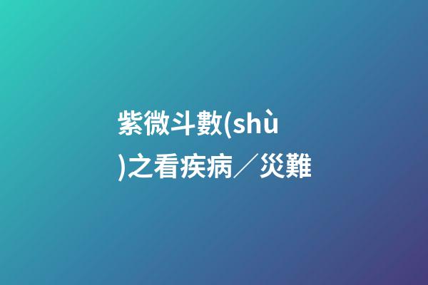 紫微斗數(shù)之看疾病／災難
