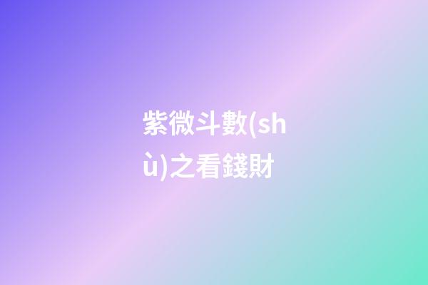 紫微斗數(shù)之看錢財