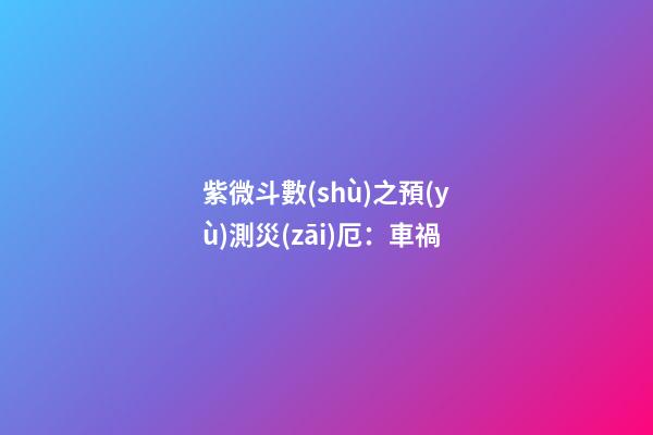 紫微斗數(shù)之預(yù)測災(zāi)厄：車禍