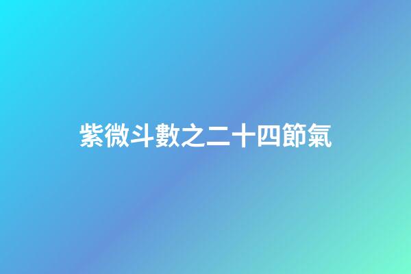紫微斗數之二十四節氣