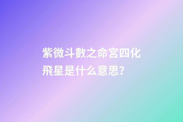 紫微斗數之命宮四化飛星是什么意思？