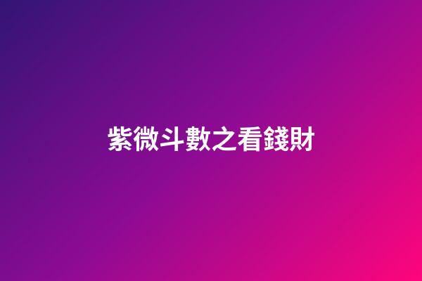 紫微斗數之看錢財