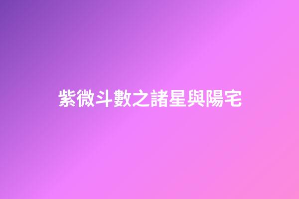 紫微斗數之諸星與陽宅