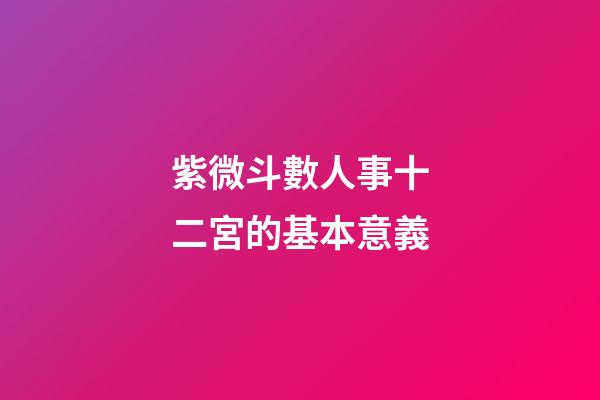 紫微斗數人事十二宮的基本意義