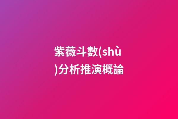 紫薇斗數(shù)分析推演概論