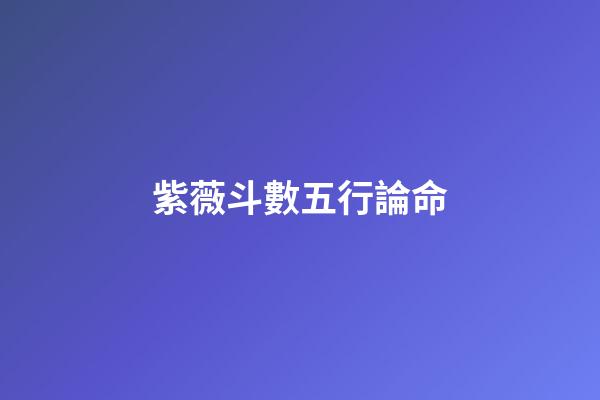 紫薇斗數五行論命