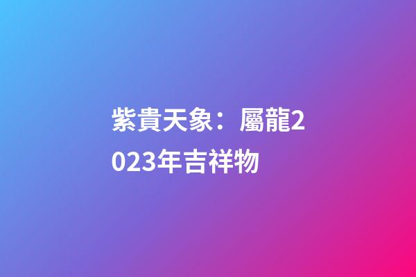 紫貴天象：屬龍2023年吉祥物