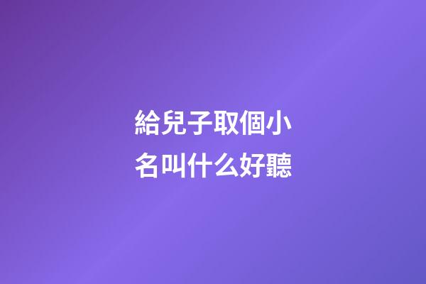 給兒子取個小名叫什么好聽(給小兒子起什么小名好聽)-第1張-寶寶起名-玄機派
