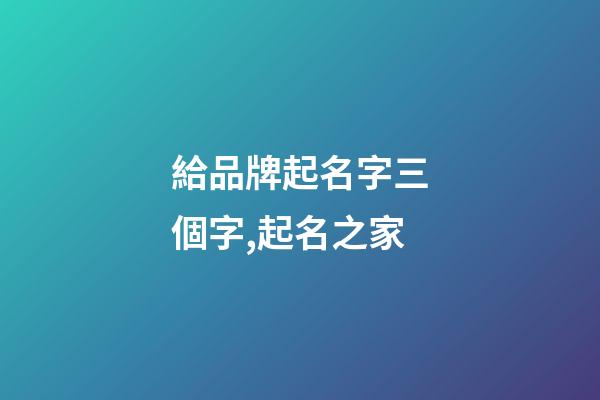 給品牌起名字三個字,起名之家-第1張-商標起名-玄機派