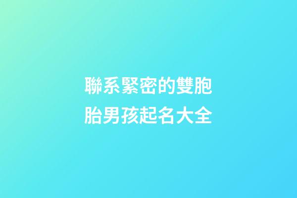聯系緊密的雙胞胎男孩起名大全