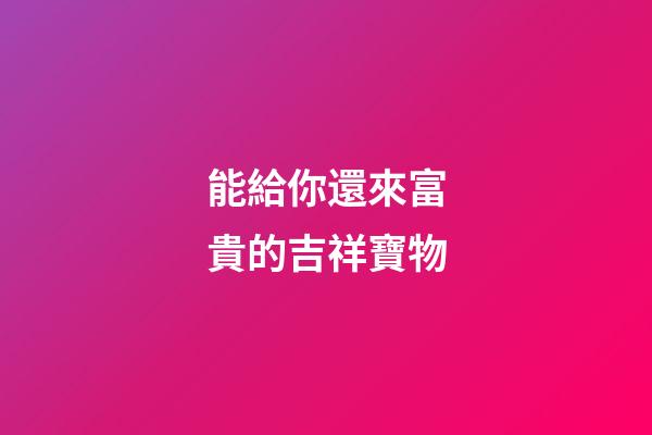 能給你還來富貴的吉祥寶物