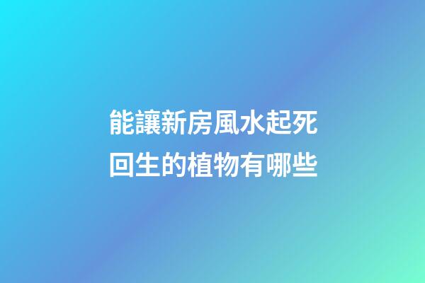 能讓新房風水起死回生的植物有哪些