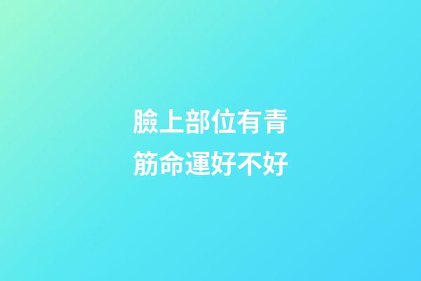 臉上部位有青筋命運好不好