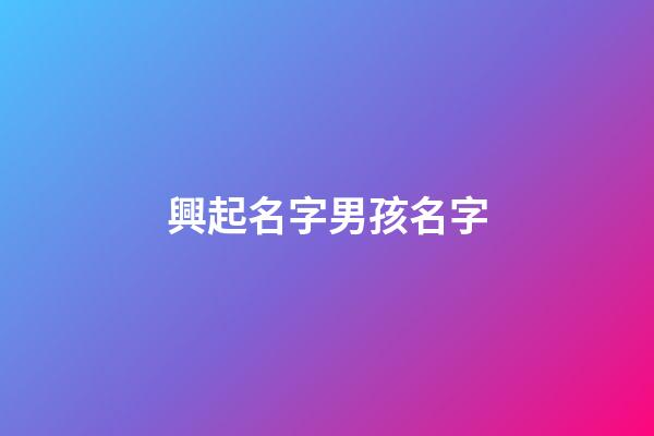 興起名字男孩名字(興字男孩兒名字大全)-第1張-男孩起名-玄機派